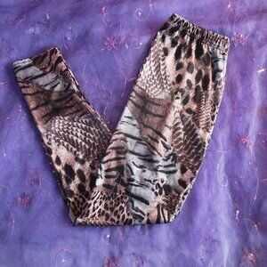 Animal print leggings in brown and gray size small